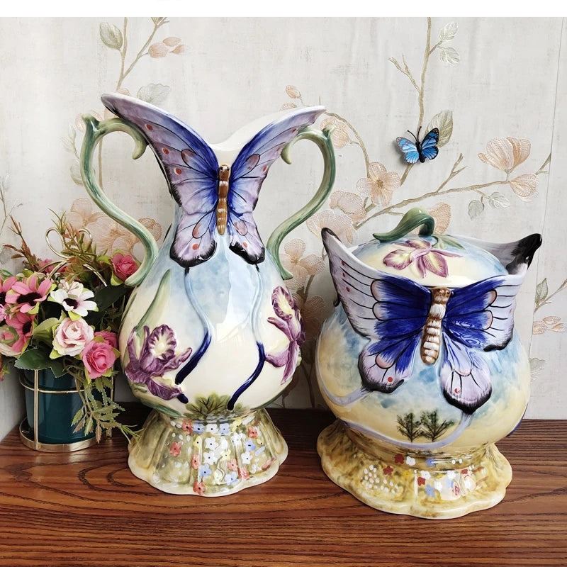 Keramik Teebehälter – Handbemalt Orchidee – Umweltfreundlich