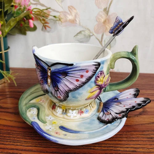 Keramik Teebehälter – Handbemalt Orchidee – Umweltfreundlich