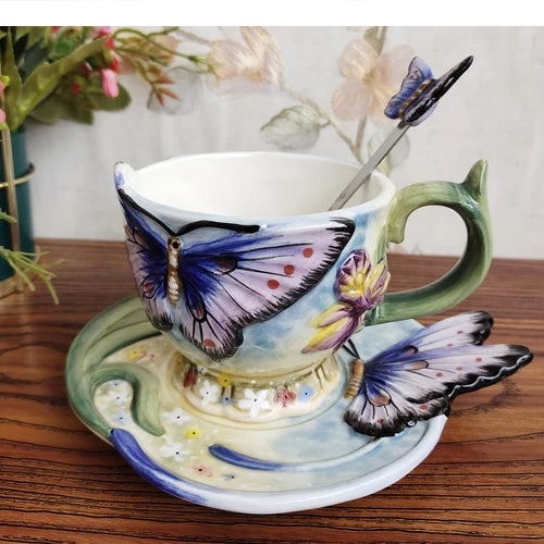 Keramik Teebehälter – Handbemalt Orchidee – Umweltfreundlich