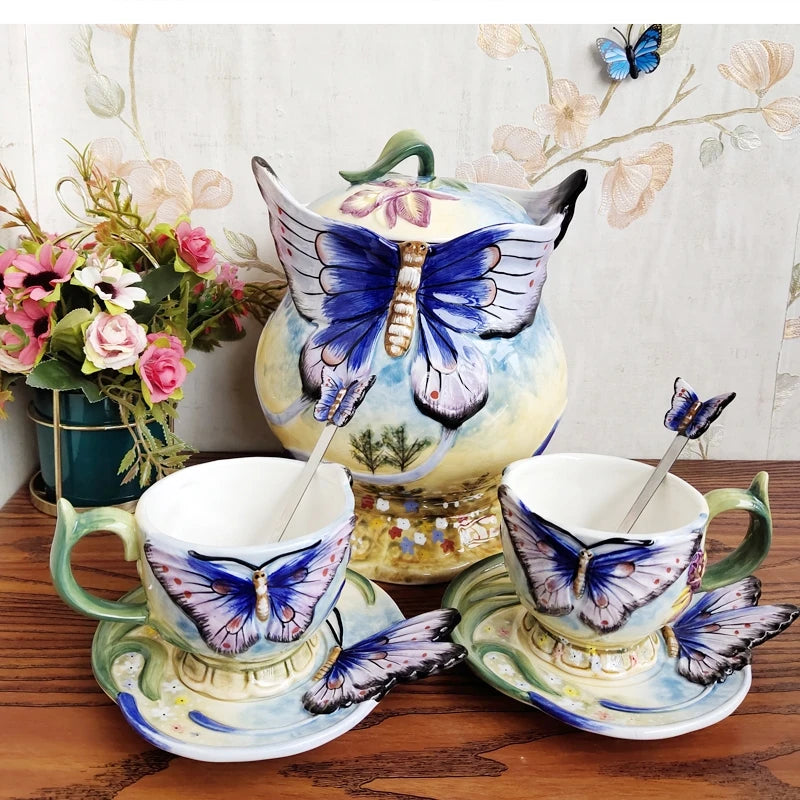 Keramik Teebehälter – Handbemalt Orchidee – Umweltfreundlich