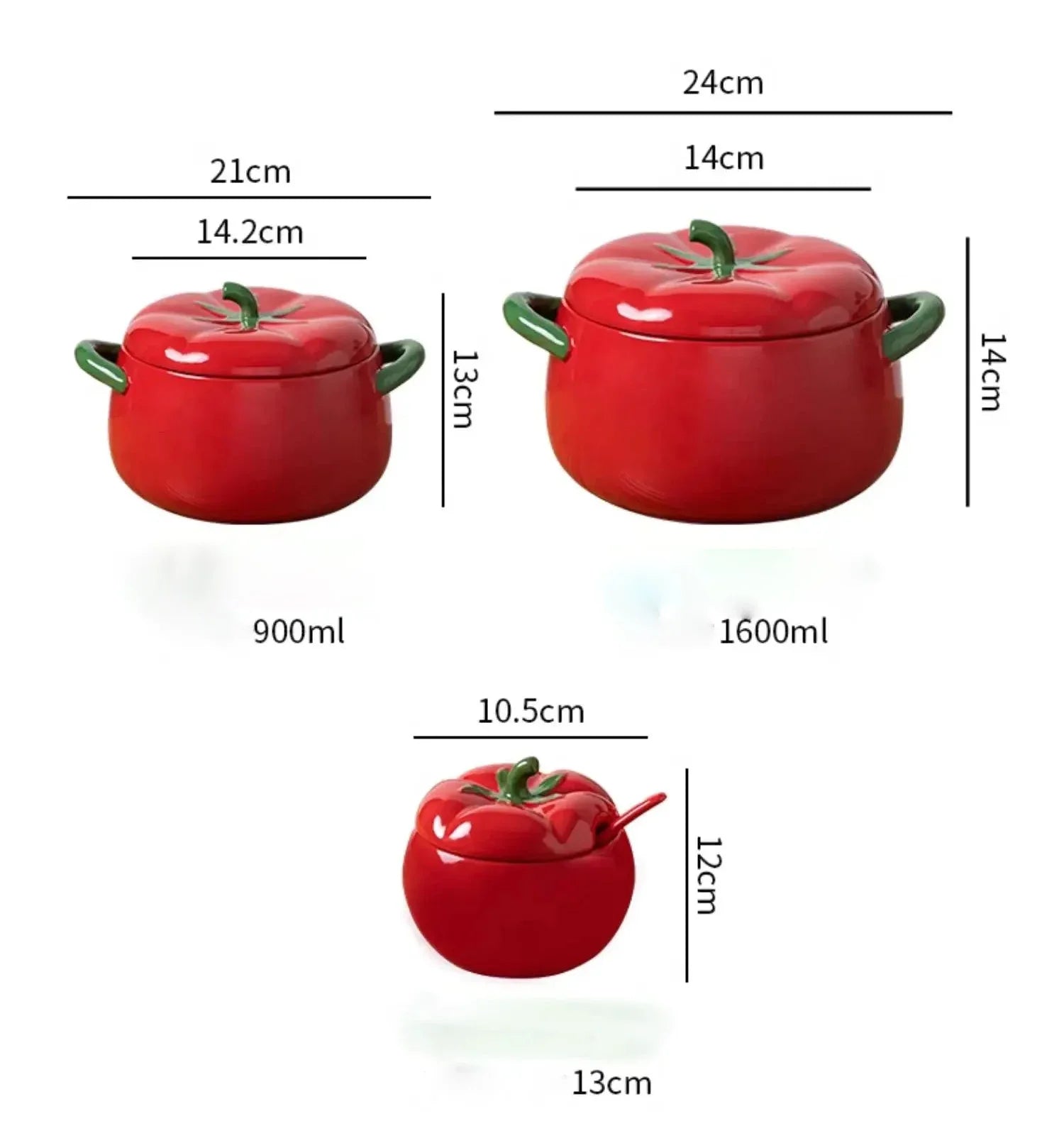 Keramik Tischgeschirr Schale – Tomatenform – 900ml & 1600ml