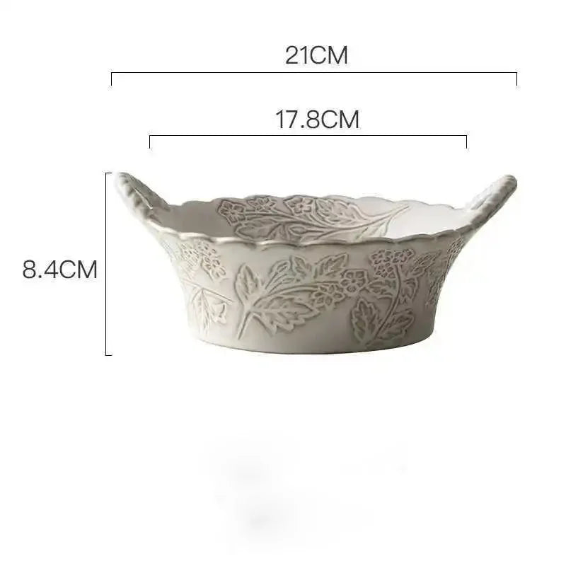 Keramik Westliche Küche Teller – Französisches Retro Relief – Versch. Grössen