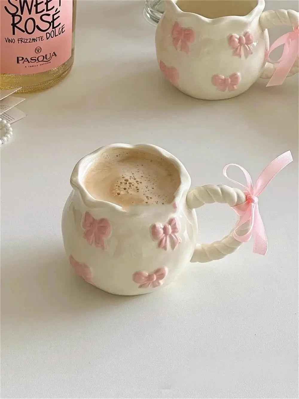 Keramikbecher – Süsses Schleifen-Design – 301-400ml