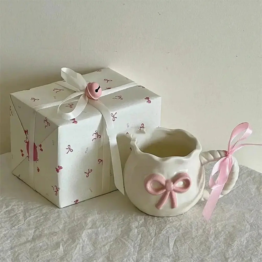 Keramikbecher – Süsses Schleifen-Design – 301-400ml