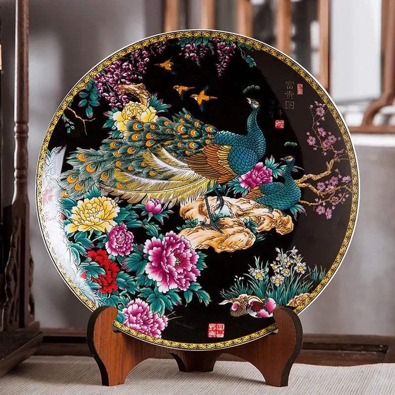 Boho-Stil Keramikdeko-Teller in verschiedenen Farben, 26cm