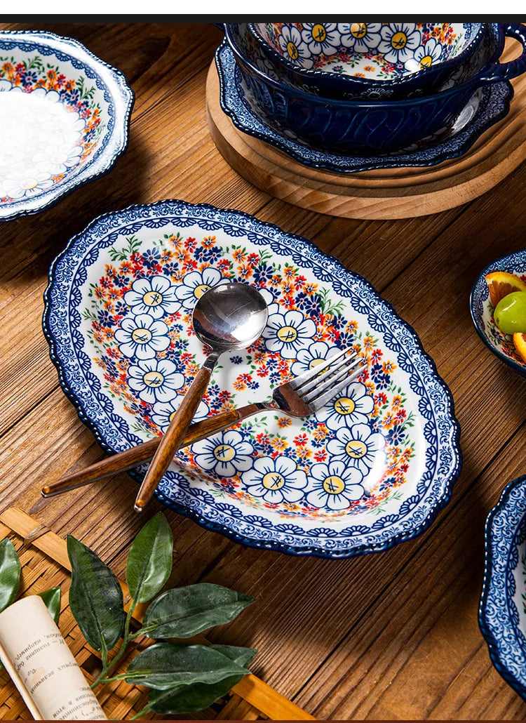 Keramikgeschirr Set – Boheme Blumenmuster – Verschiedene Grössen