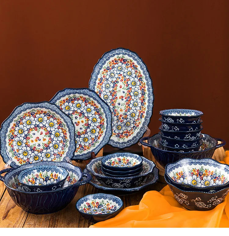 Keramikgeschirr Set – Boheme Blumenmuster – Verschiedene Grössen