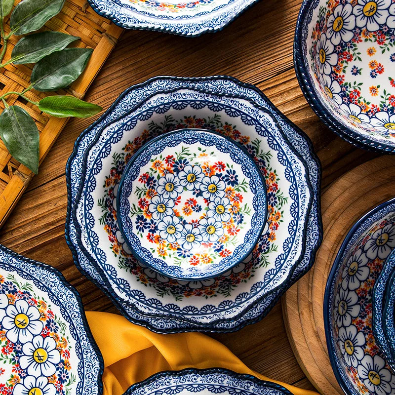 Keramikgeschirr Set – Boheme Blumenmuster – Verschiedene Grössen