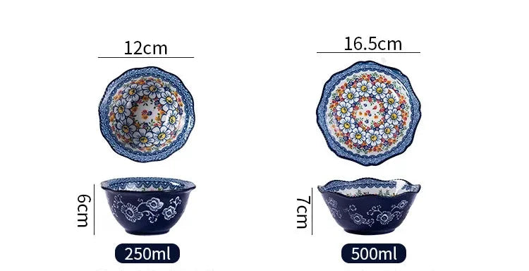 Keramikgeschirr Set – Boheme Blumenmuster – Verschiedene Grössen