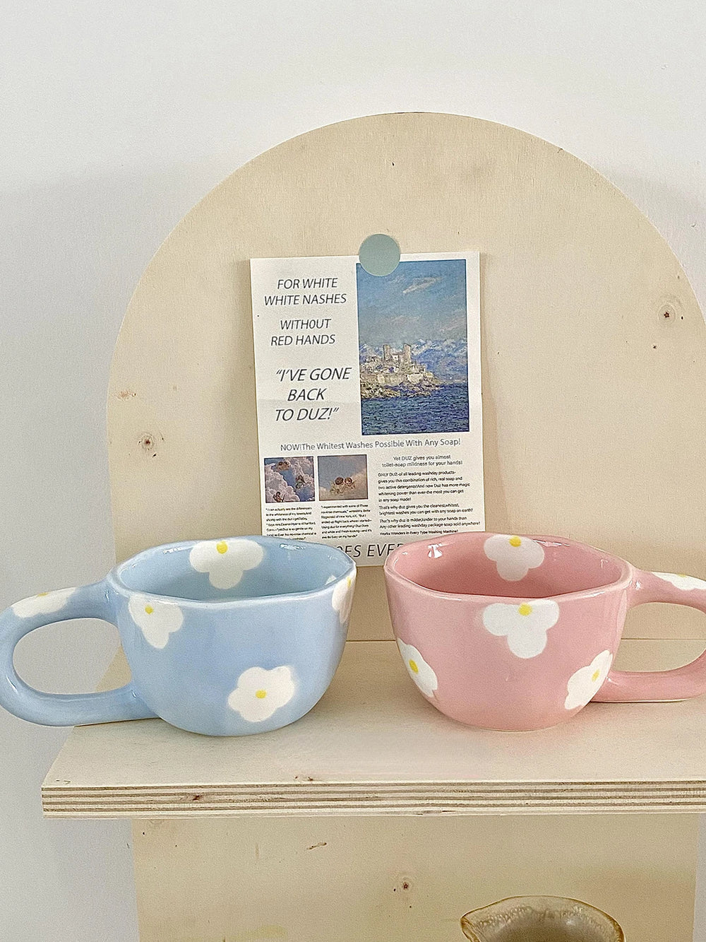 Keramikgeschirrset – Blumendesign – Pink & Blau Varianten