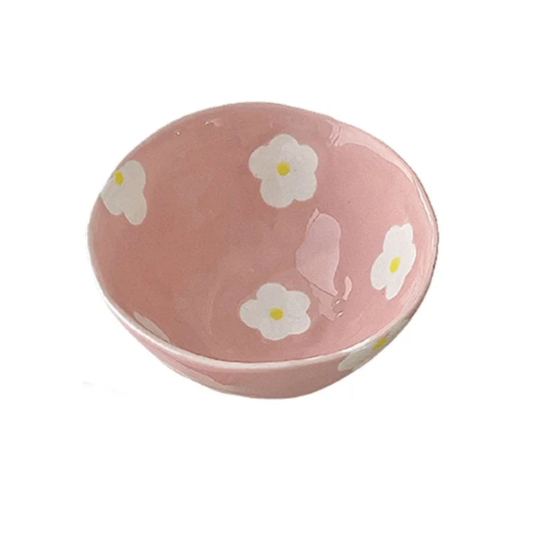 Keramikgeschirrset – Blumendesign – Pink & Blau Varianten