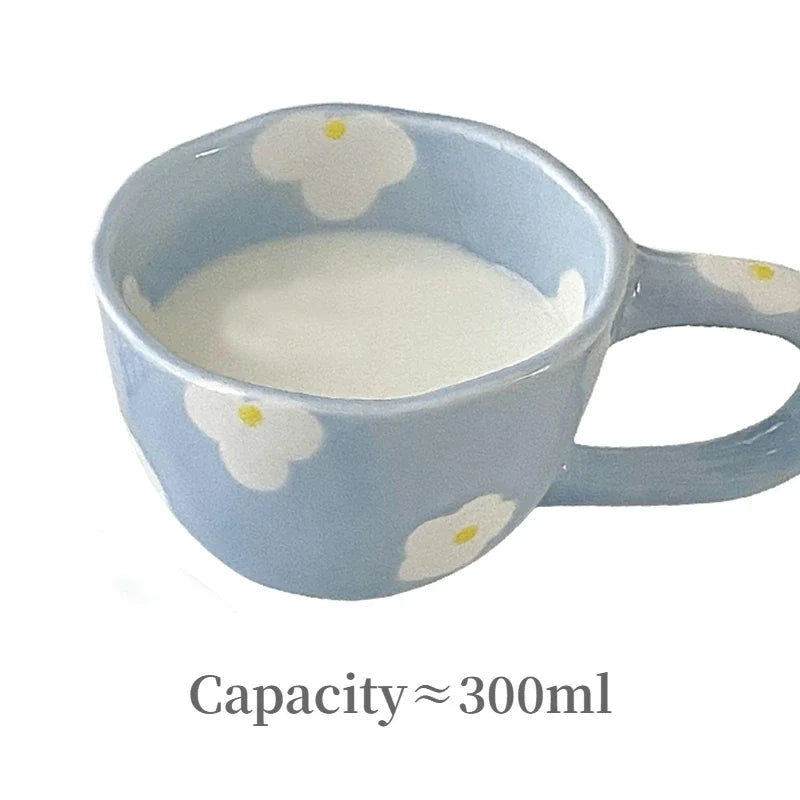 Keramikgeschirrset – Blumendesign – Pink & Blau Varianten