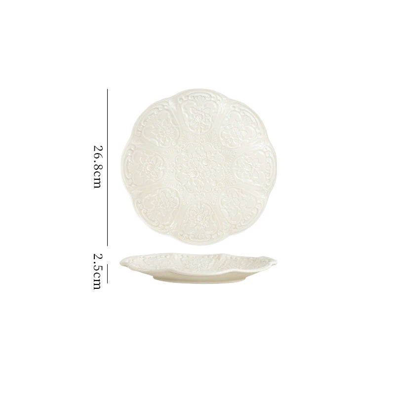 Keramikrelief-Teekanne – Elegantes Porzellan-Set