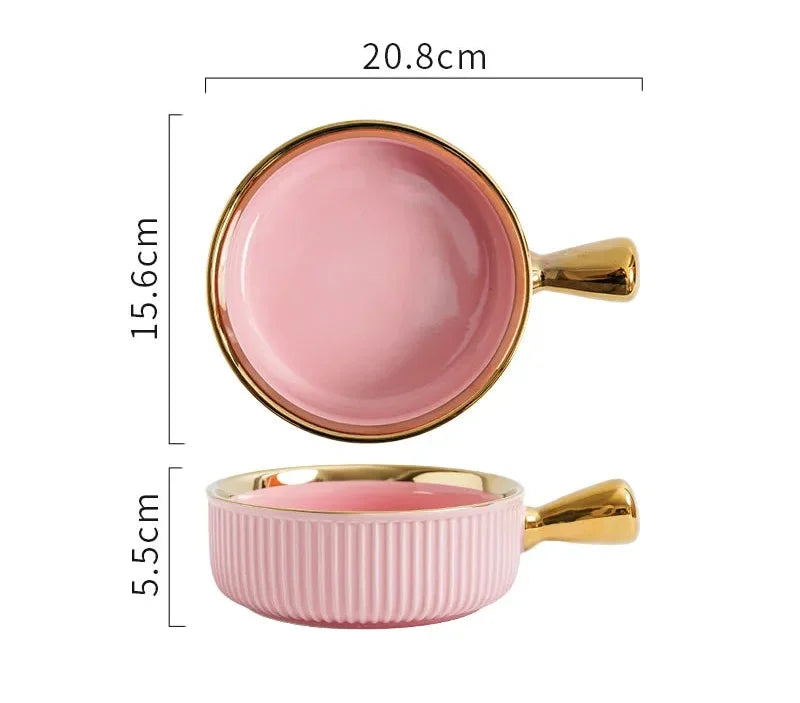 Keramikschale – Modernes Bone China mit Goldrand