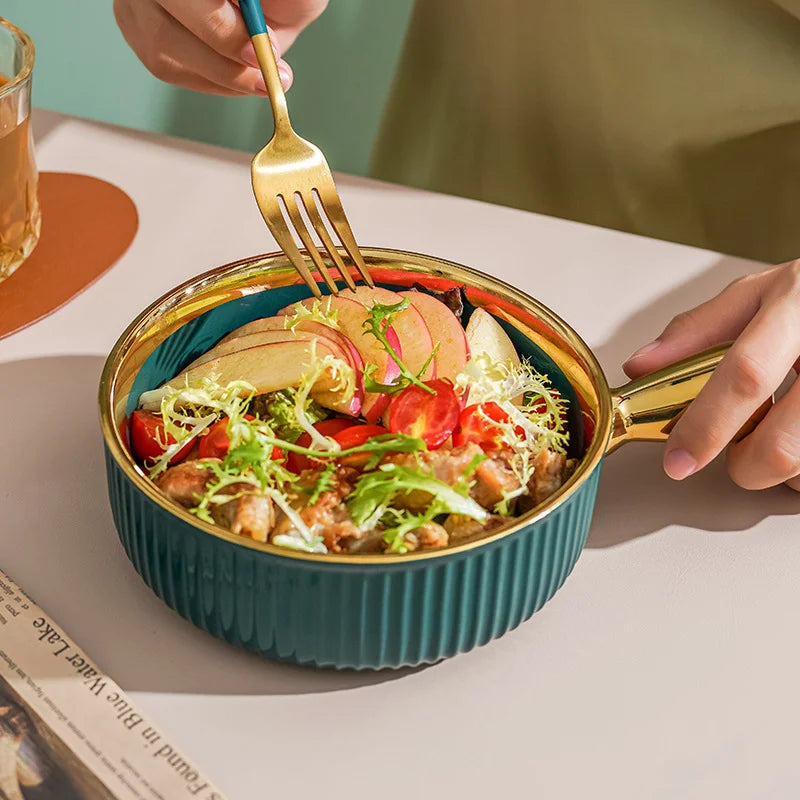 Keramikschale – Modernes Bone China mit Goldrand