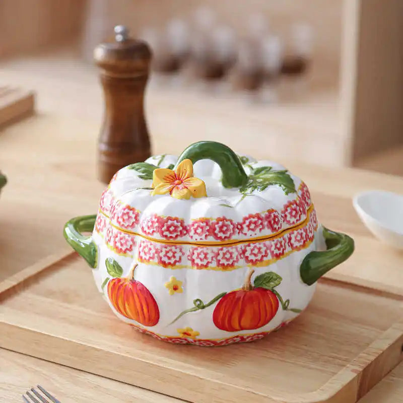 Keramikschüssel – Doppelgriff & Deckel – Vielseitiges Design