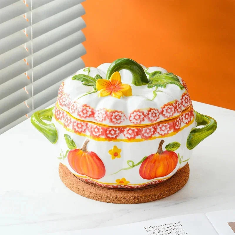 Keramikschüssel – Doppelgriff & Deckel – Vielseitiges Design