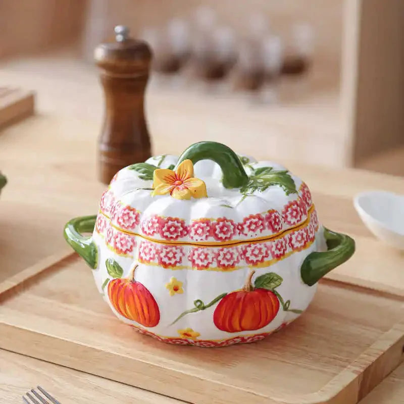 Keramikschüssel – Doppelgriff & Deckel – Vielseitiges Design