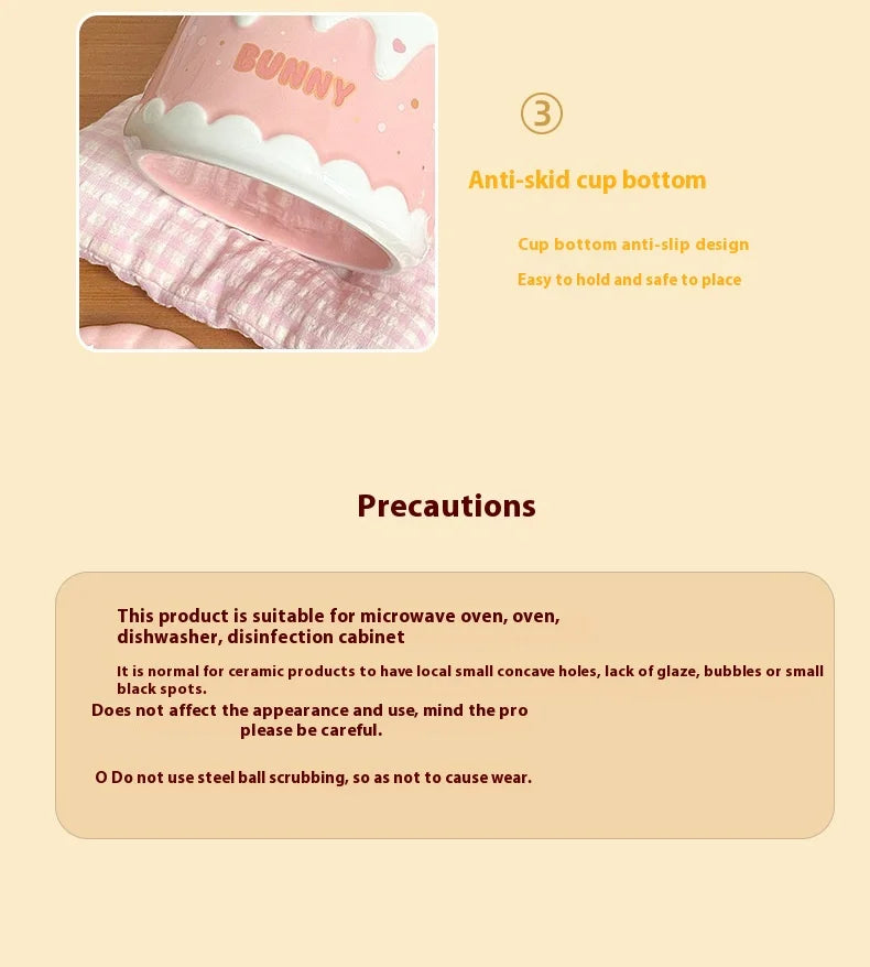 Keramiktasse – Cartoon-Design – Mit Deckel