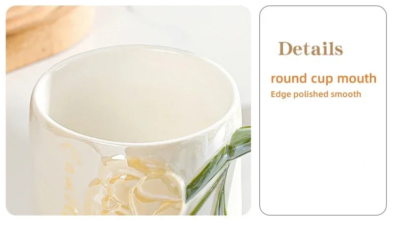 Keramiktasse – Retromuster Porzellan mit Deckel