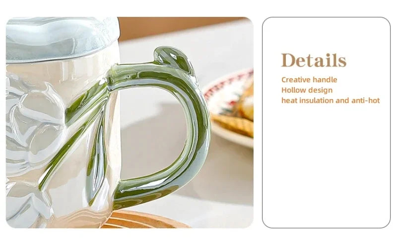 Keramiktasse – Retromuster Porzellan mit Deckel