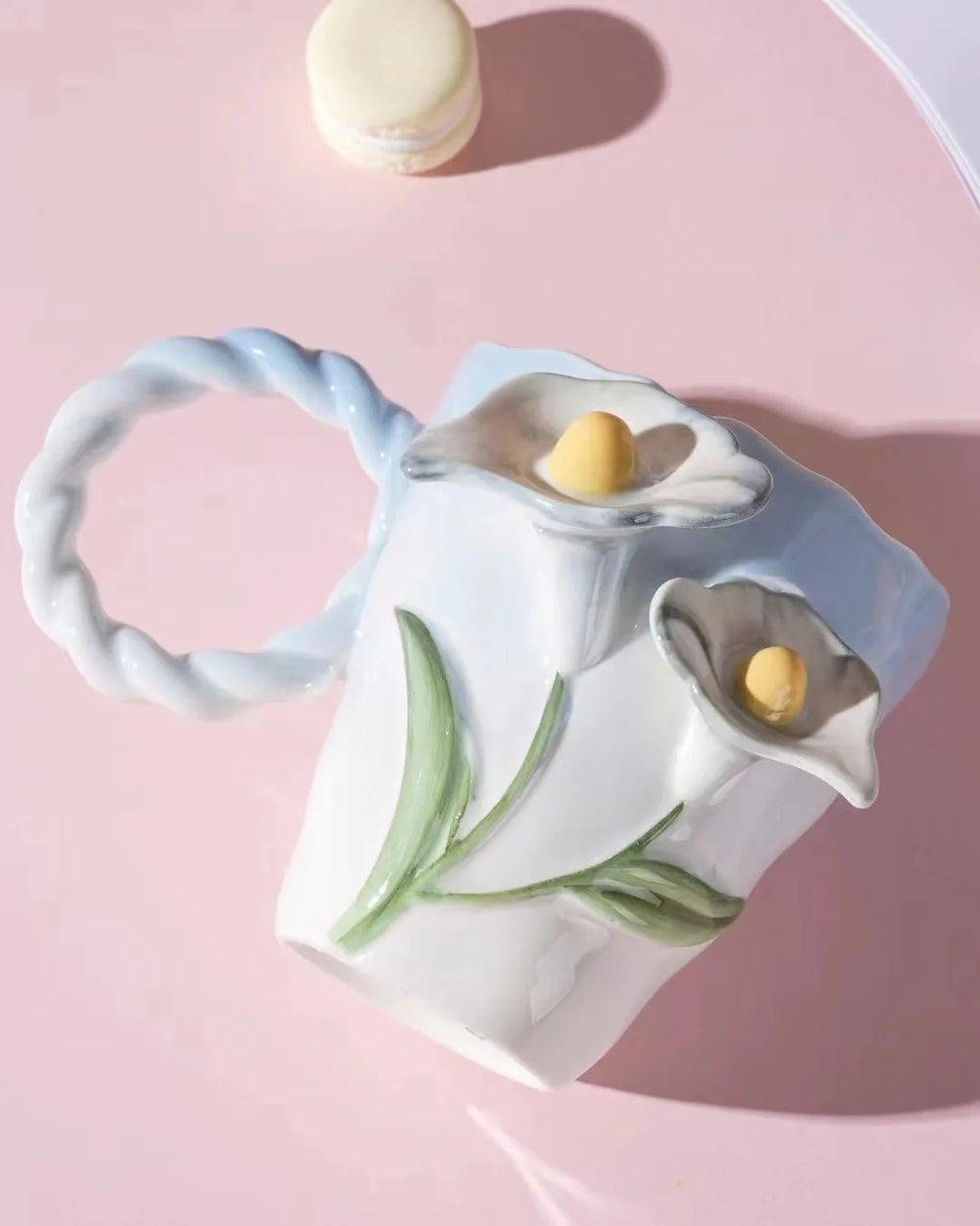 Keramiktasse – Vintage Stil, Blumenmuster – 401-500ml