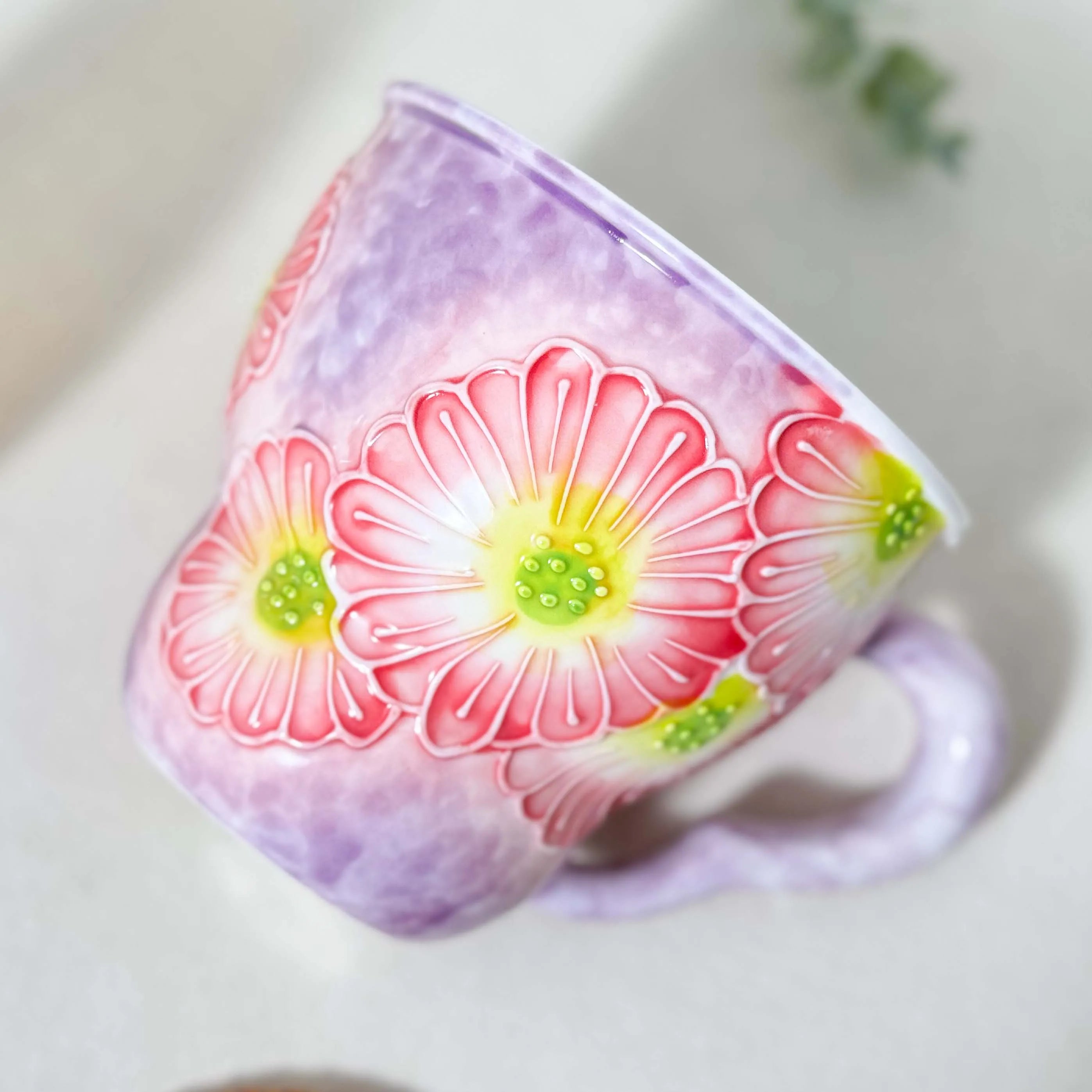 Keramiktasse mit Blumendesign – Japan Stil 501ml