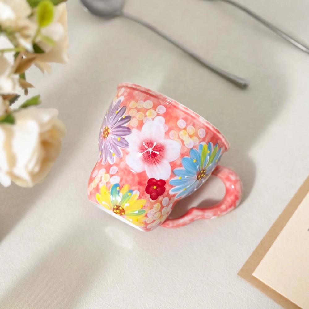 Keramiktasse mit Blumendesign – Japan Stil 501ml