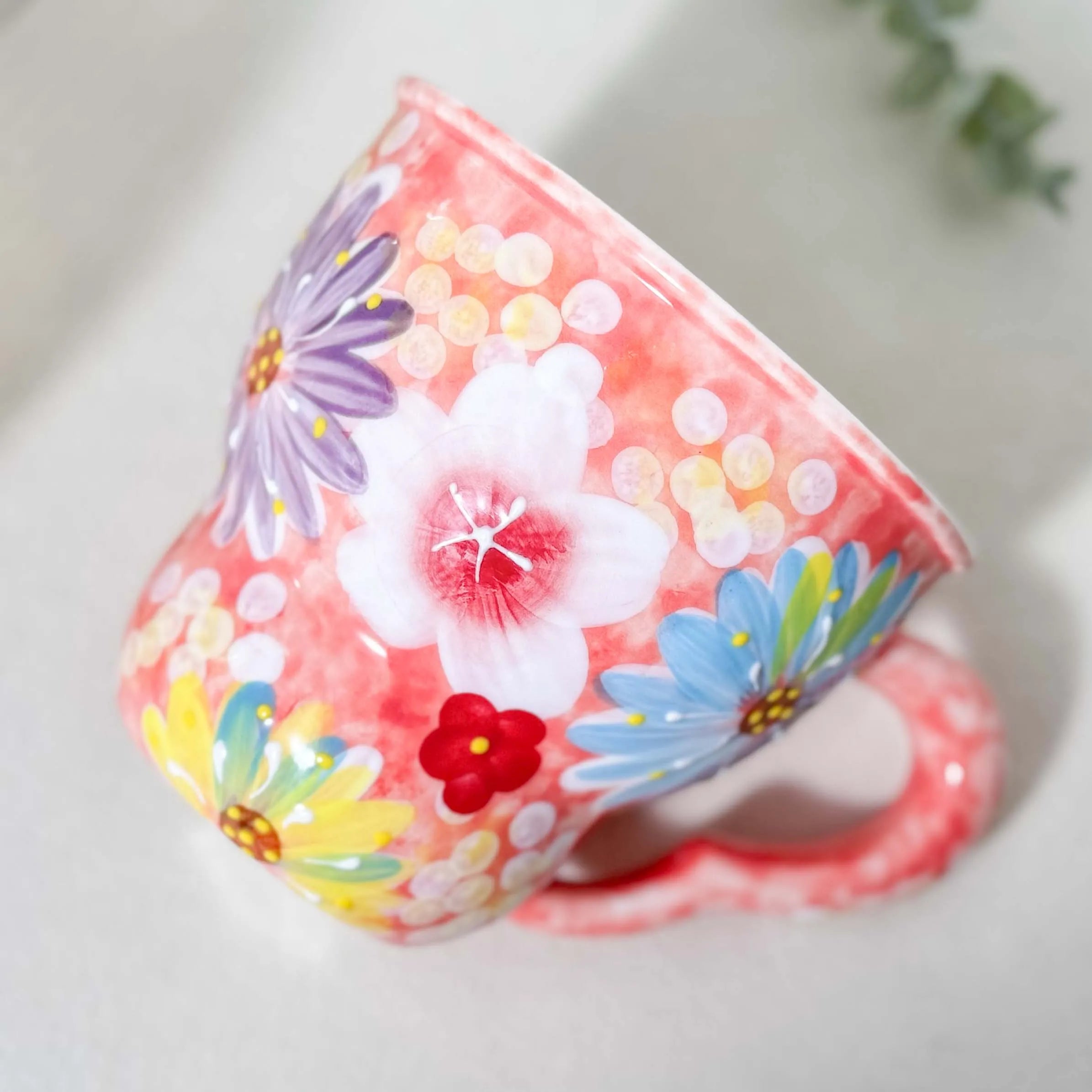 Keramiktasse mit Blumendesign – Japan Stil 501ml