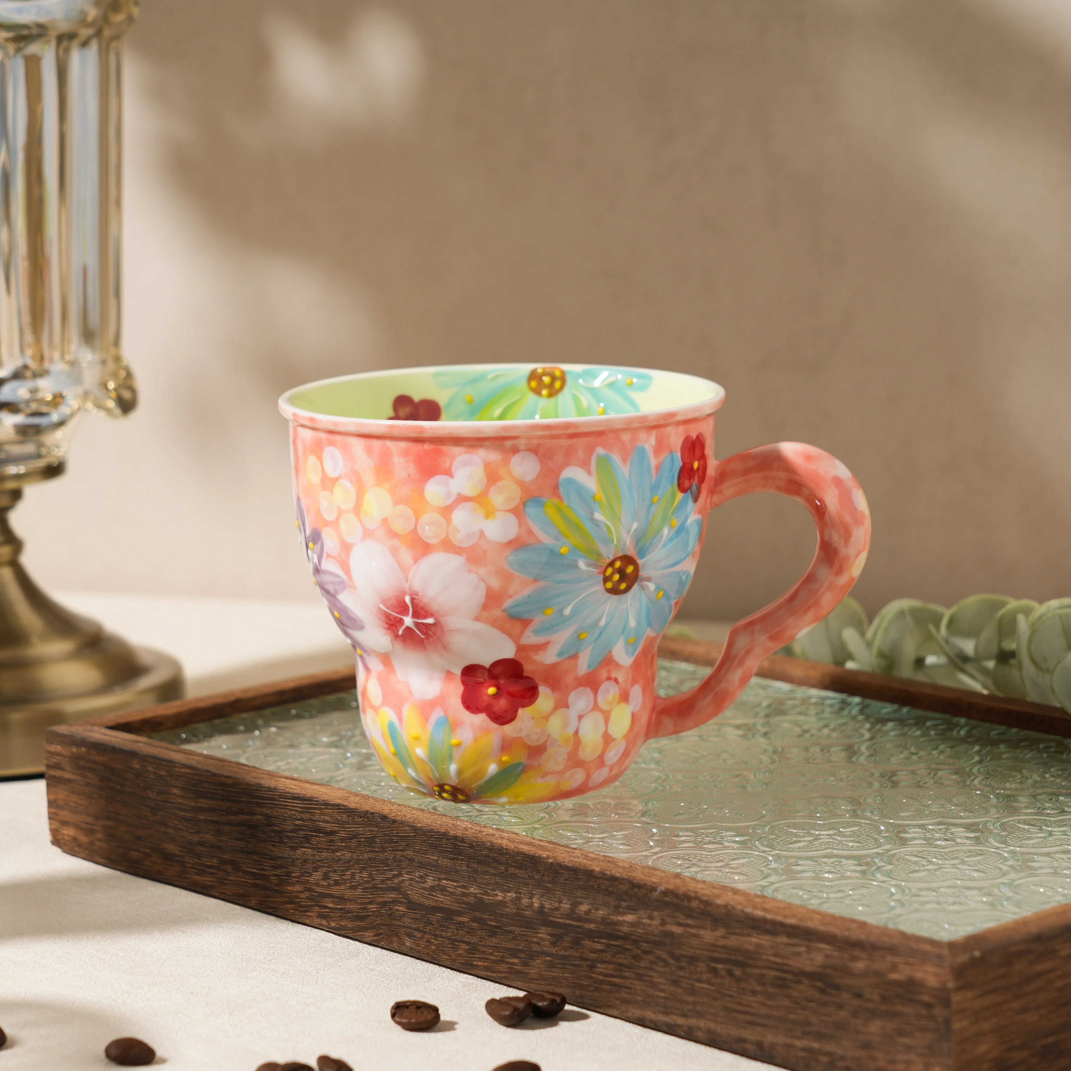 Keramiktasse mit Blumendesign – Japan Stil 501ml