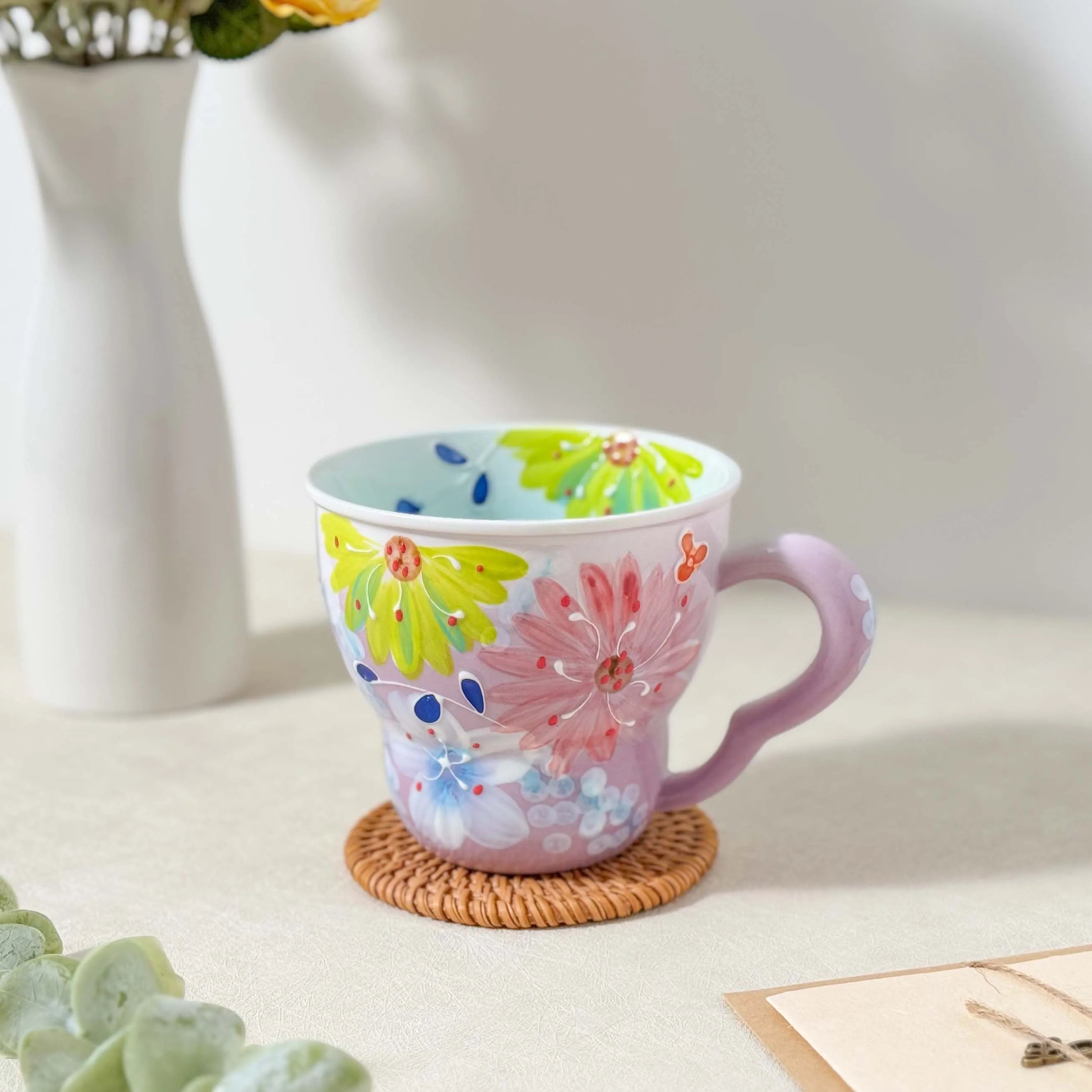 Keramiktasse mit Blumendesign – Japan Stil 501ml