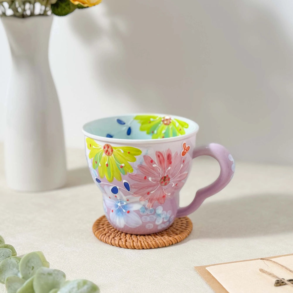 Keramiktasse mit Blumendesign – Japan Stil 501ml