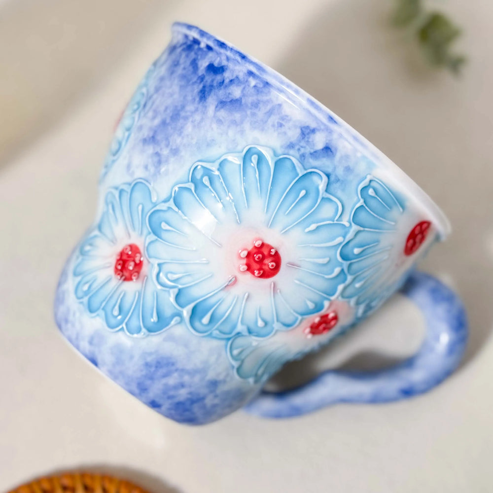 Keramiktasse mit Blumendesign – Japan Stil 501ml