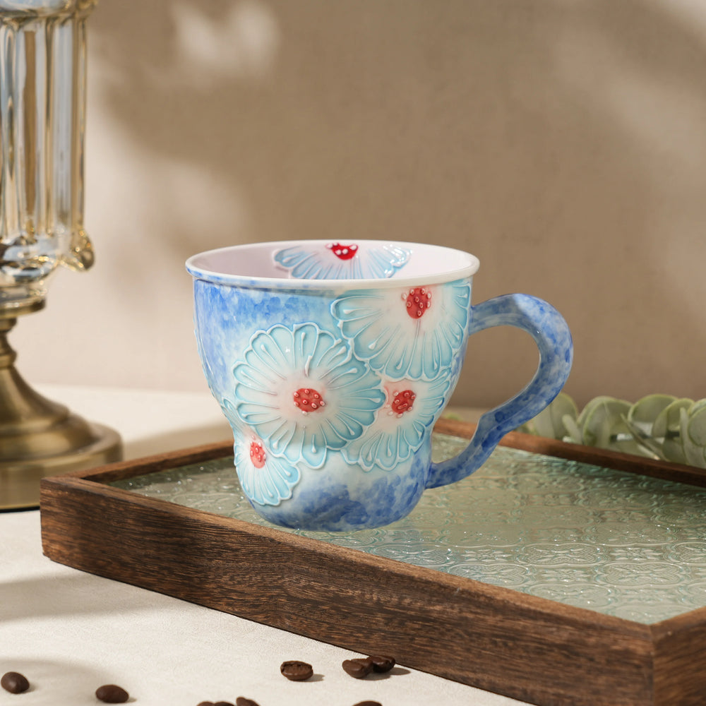 Keramiktasse mit Blumendesign – Japan Stil 501ml