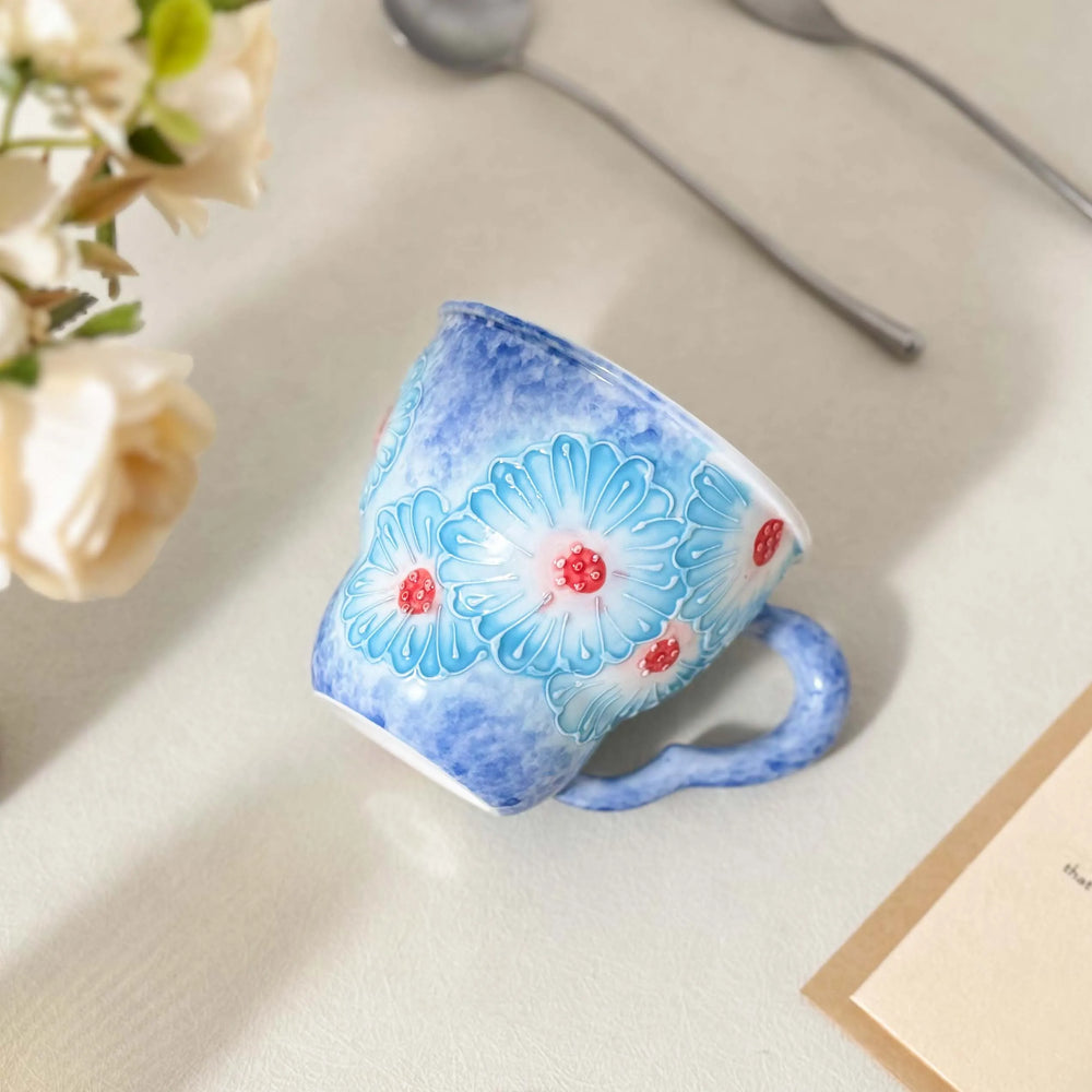 Keramiktasse mit Blumendesign – Japan Stil 501ml