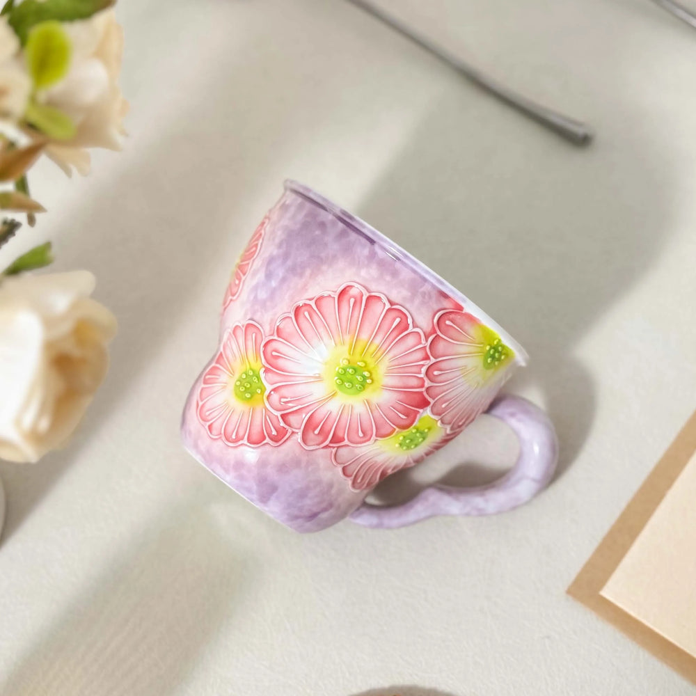 Keramiktasse mit Blumendesign – Japan Stil 501ml