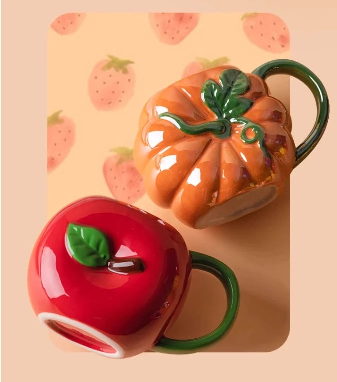 Keramiktassen – Kreatives Fruchtdesign – Kinder & Büro