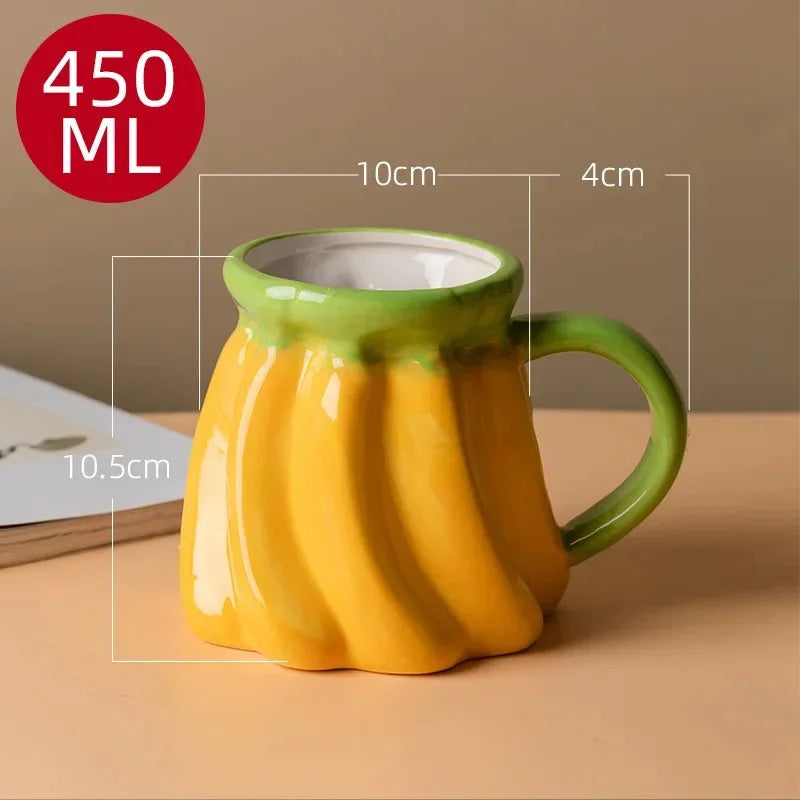 Keramiktassen – Kreatives Fruchtdesign – Kinder & Büro