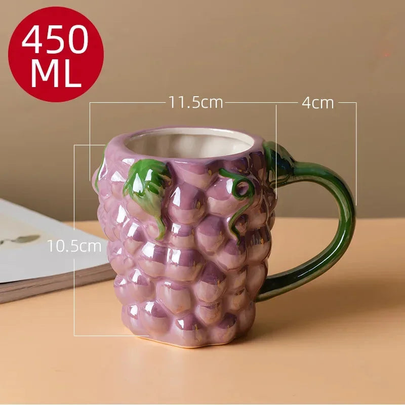 Keramiktassen – Kreatives Fruchtdesign – Kinder & Büro