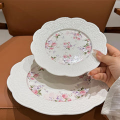 Keramikteller – Blumenmuster – 20.5 cm