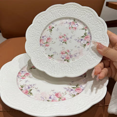 Keramikteller – Blumenmuster – 20.5 cm