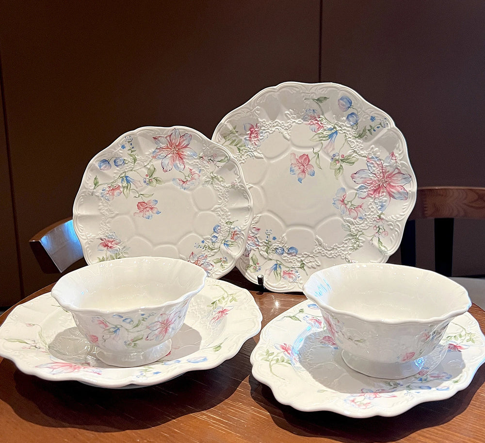 Keramikteller – Französisches Blumendesign – 20.5 cm