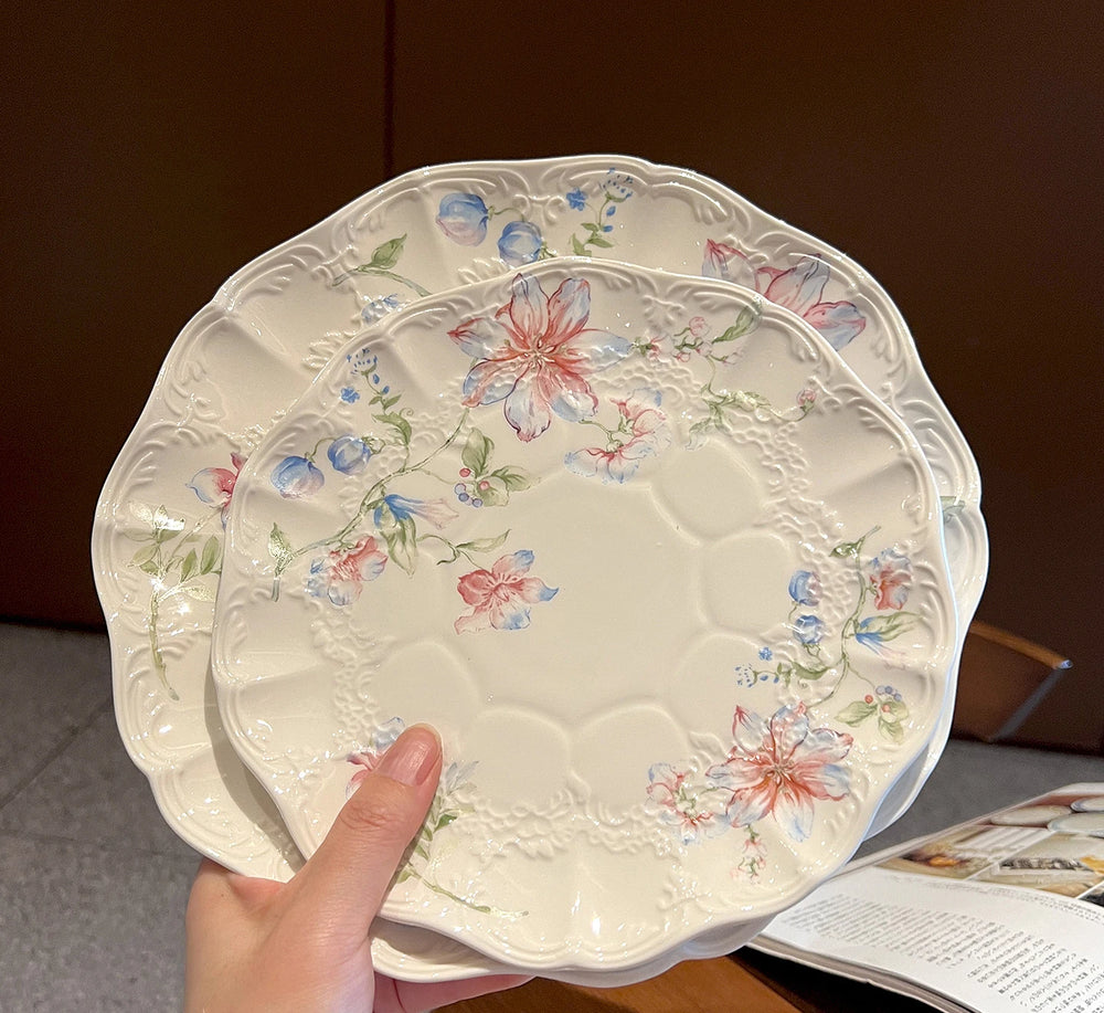 Keramikteller – Französisches Blumendesign – 20.5 cm