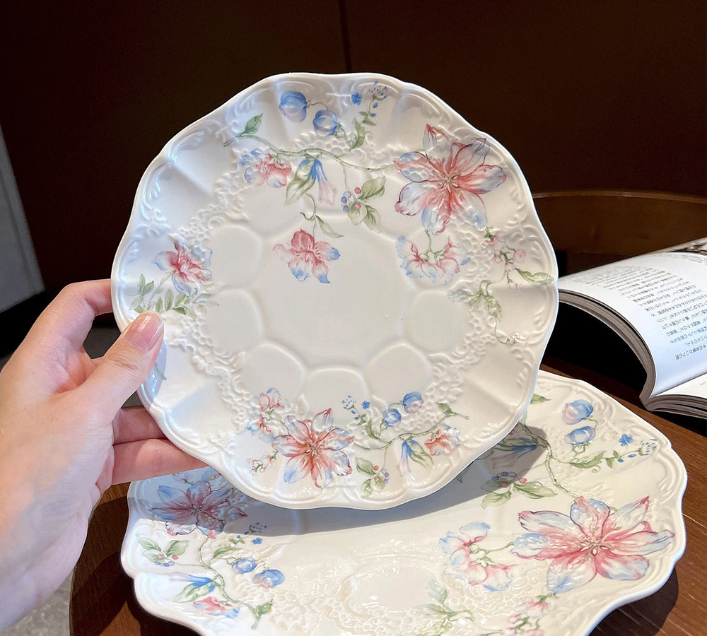 Keramikteller – Französisches Blumendesign – 20.5 cm