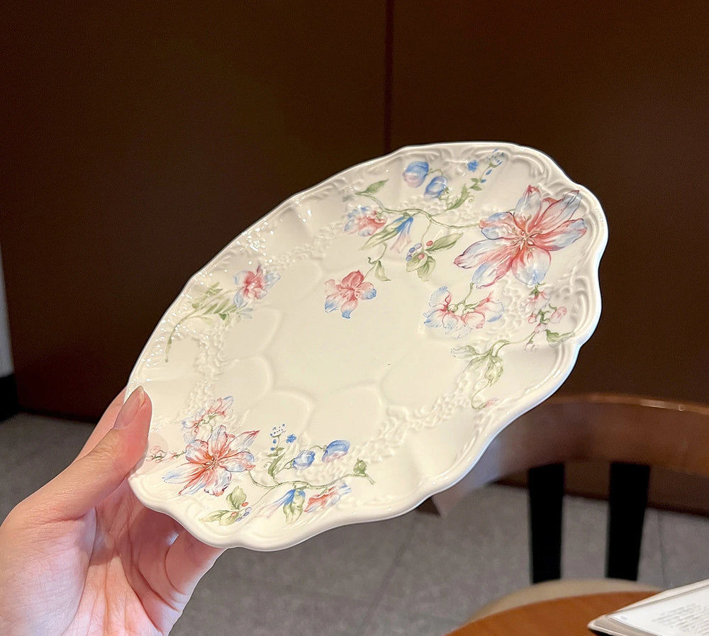 Keramikteller – Französisches Blumendesign – 20.5 cm