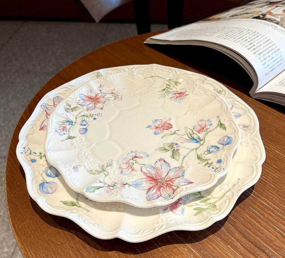 Keramikteller – Französisches Blumendesign – 20.5 cm