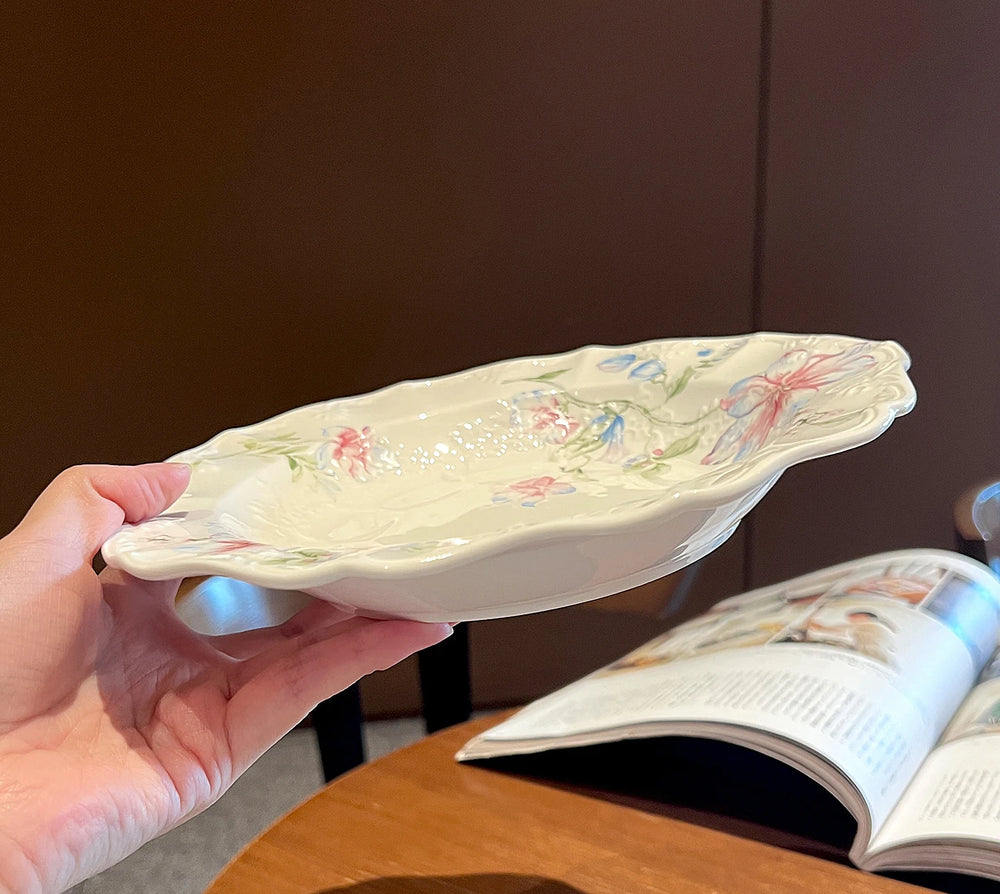 Keramikteller – Französisches Blumendesign – 20.5 cm