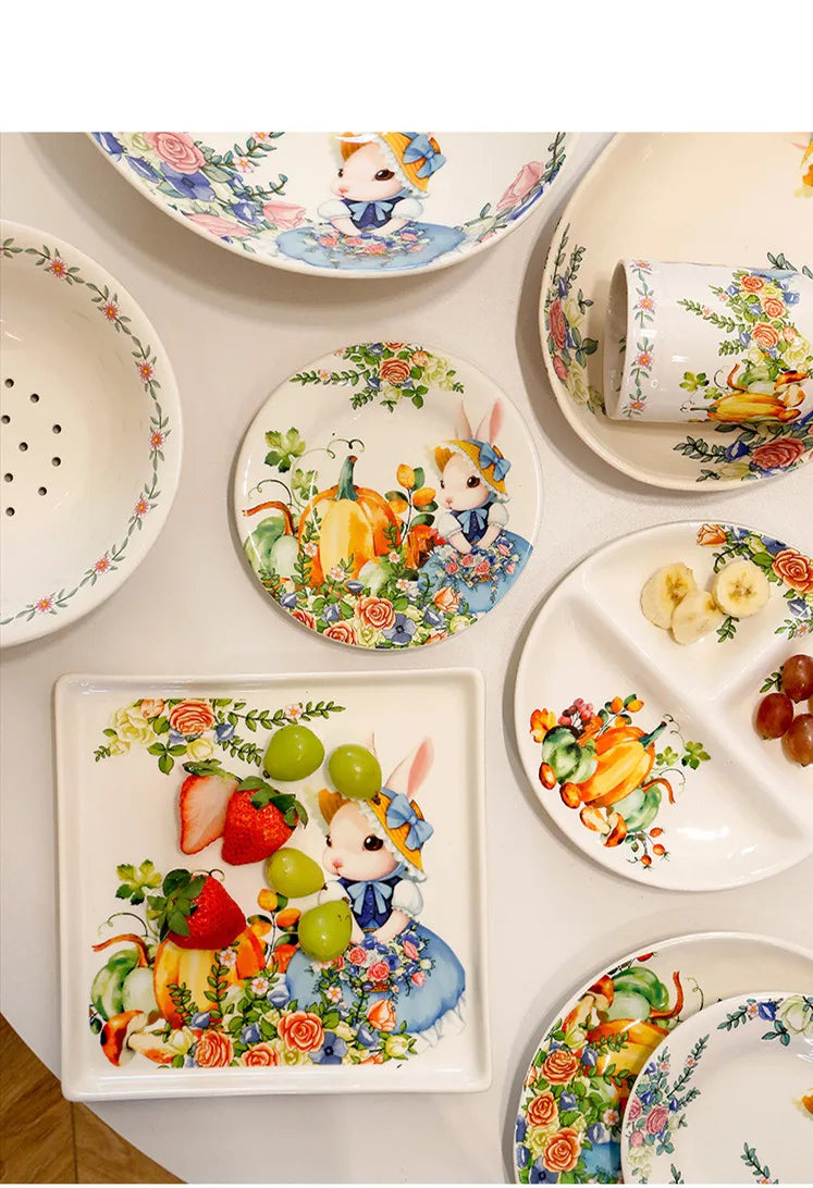 Keramikteller – Gartenstil – Blumenmuster