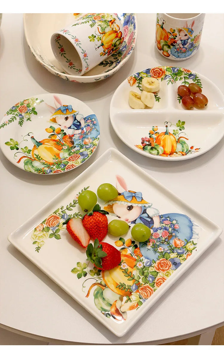 Keramikteller – Gartenstil – Blumenmuster