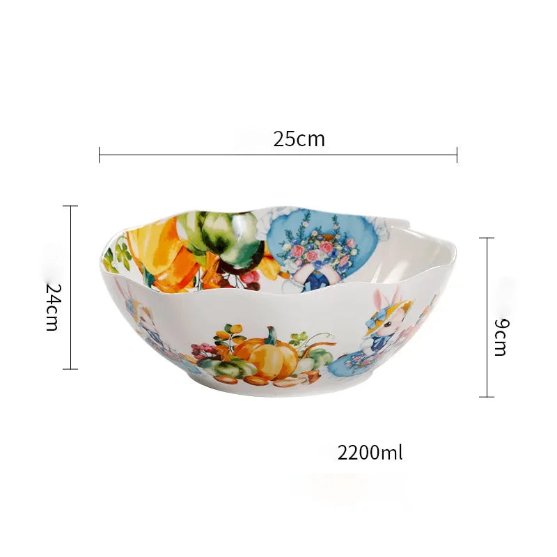 Keramikteller – Gartenstil – Blumenmuster